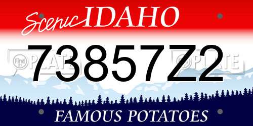 73857Z2 Idaho License Plate