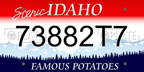 73882T7 Idaho License Plate