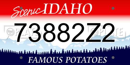 73882Z2 Idaho License Plate