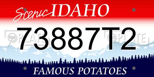 73887T2 Idaho License Plate