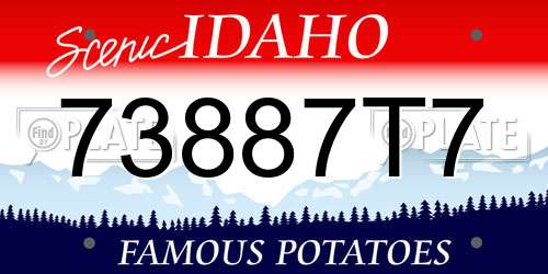 73887T7 Idaho License Plate