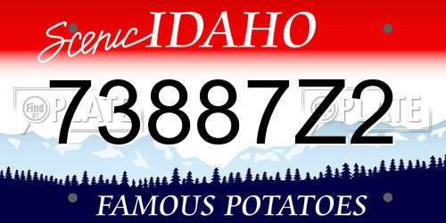 73887Z2 Idaho License Plate