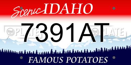 7391AT Idaho License Plate