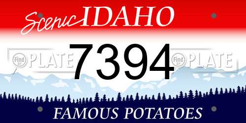 7394 Idaho License Plate