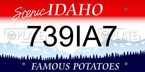 739IA7 Idaho License Plate