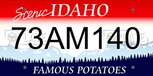 73AM140 Idaho License Plate