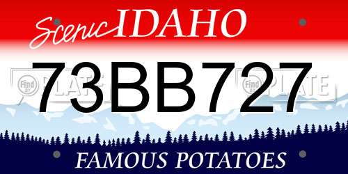 73BB727 Idaho License Plate