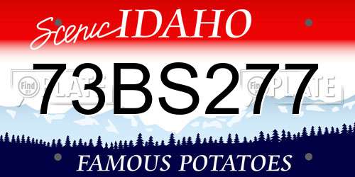 73BS277 Idaho License Plate