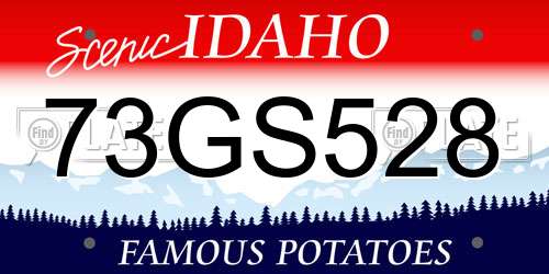 73GS528 Idaho License Plate