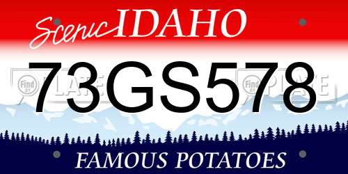 73GS578 Idaho License Plate