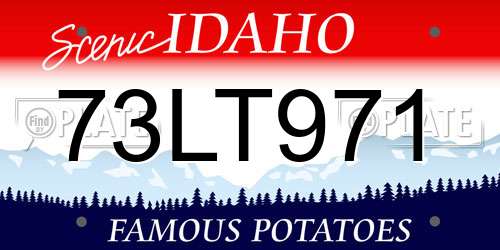 73LT971 Idaho License Plate