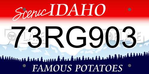73RG903 Idaho License Plate