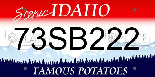73SB222 Idaho License Plate