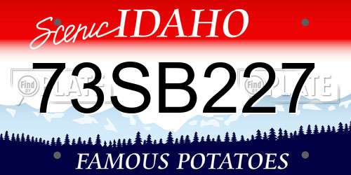 73SB227 Idaho License Plate