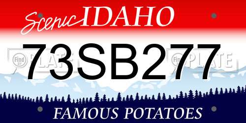 73SB277 Idaho License Plate