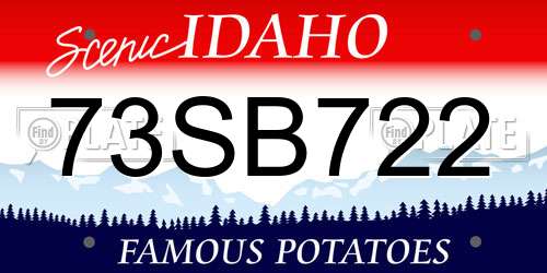 73SB722 Idaho License Plate