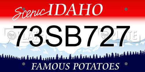 73SB727 Idaho License Plate