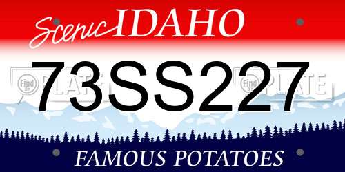 73SS227 Idaho License Plate