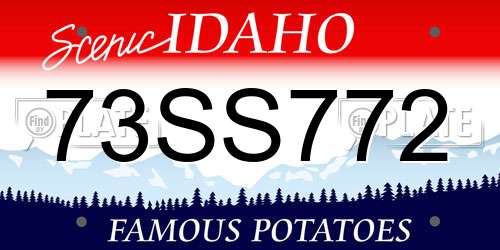 73SS772 Idaho License Plate