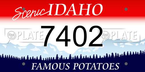 7402 Idaho License Plate