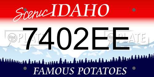 7402EE Idaho License Plate
