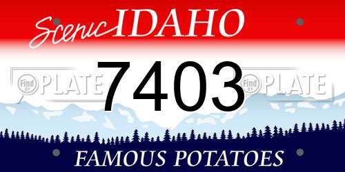 7403 Idaho License Plate