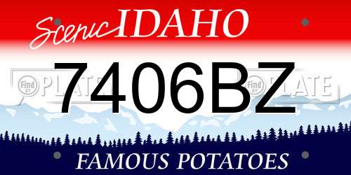 7406BZ Idaho License Plate