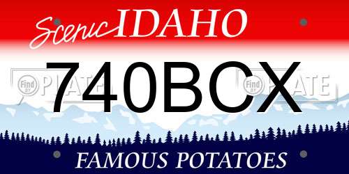 740BCX Idaho License Plate