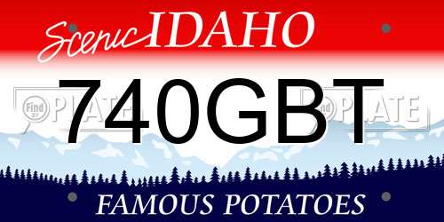 740GBT Idaho License Plate