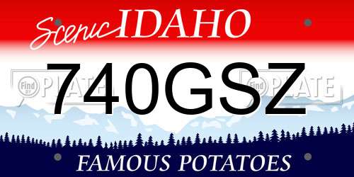 740GSZ Idaho License Plate