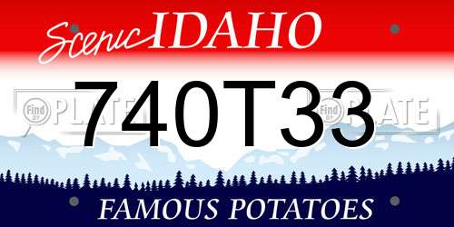 740T33 Idaho License Plate