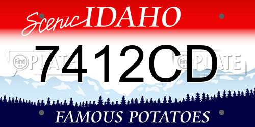 7412CD Idaho License Plate
