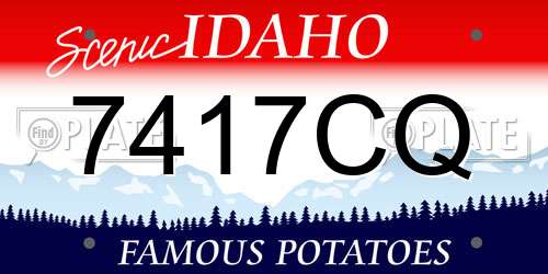 7417CQ Idaho License Plate