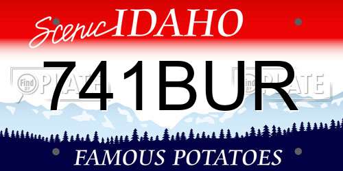 741BUR Idaho License Plate
