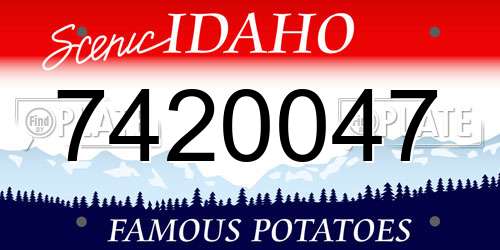 7420047 Idaho License Plate