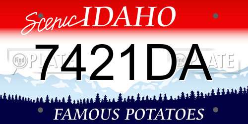 7421DA Idaho License Plate
