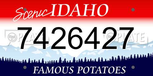 7426427 Idaho License Plate
