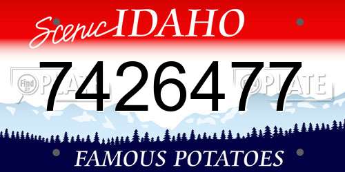 7426477 Idaho License Plate