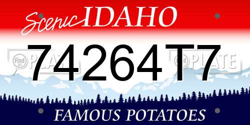 74264T7 Idaho License Plate