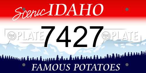 7427 Idaho License Plate