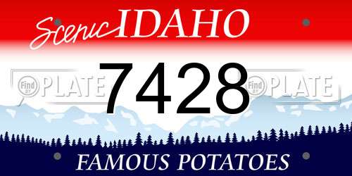 7428 Idaho License Plate