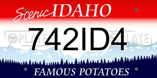 742ID4 Idaho License Plate