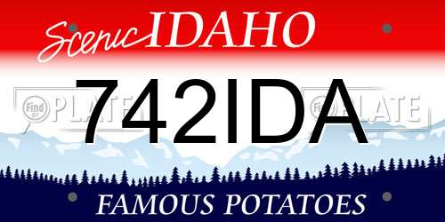 742IDA Idaho License Plate