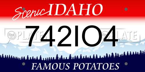 742IO4 Idaho License Plate