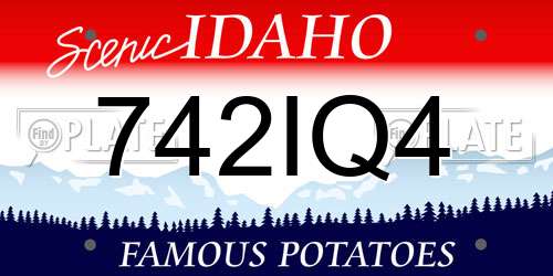 742IQ4 Idaho License Plate
