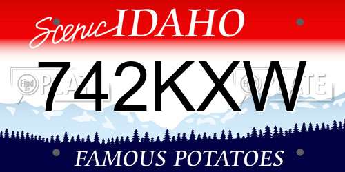 742KXW Idaho License Plate