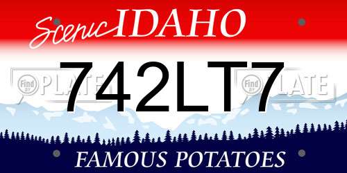 742LT7 Idaho License Plate