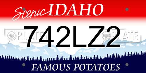 742LZ2 Idaho License Plate