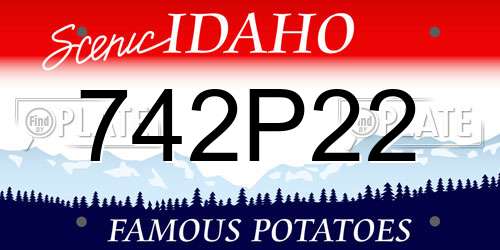 742P22 Idaho License Plate