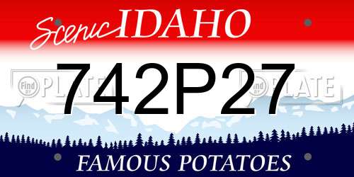 742P27 Idaho License Plate
